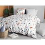 Voir la diapositive 2 : ATELIER DU COTON Parure Housse De Couette 100% Coton 57fils Flolia