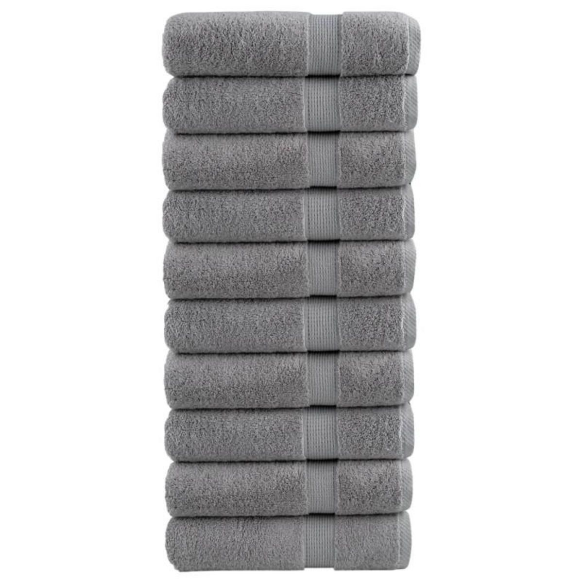 VIDAXL Serviettes de bain de qualité supérieure SOLUND 10 pcs gris