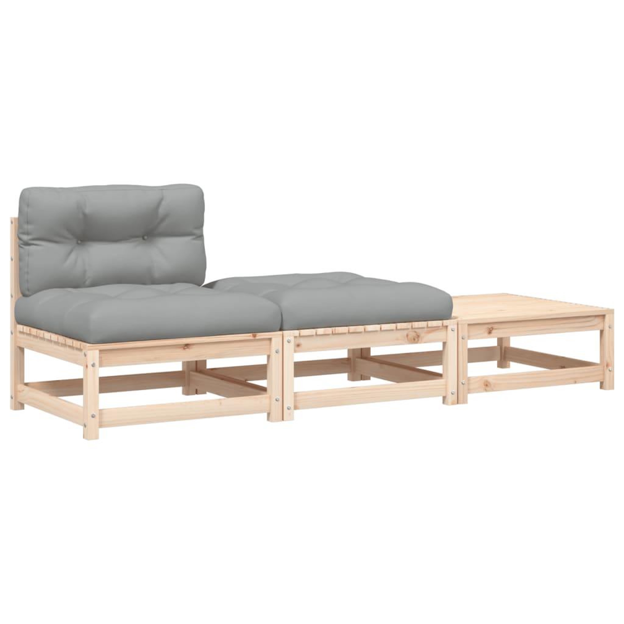 Voir la diapositive 2 : VIDAXL Canape de jardin sans accoudoirs avec coussins et repose-pieds