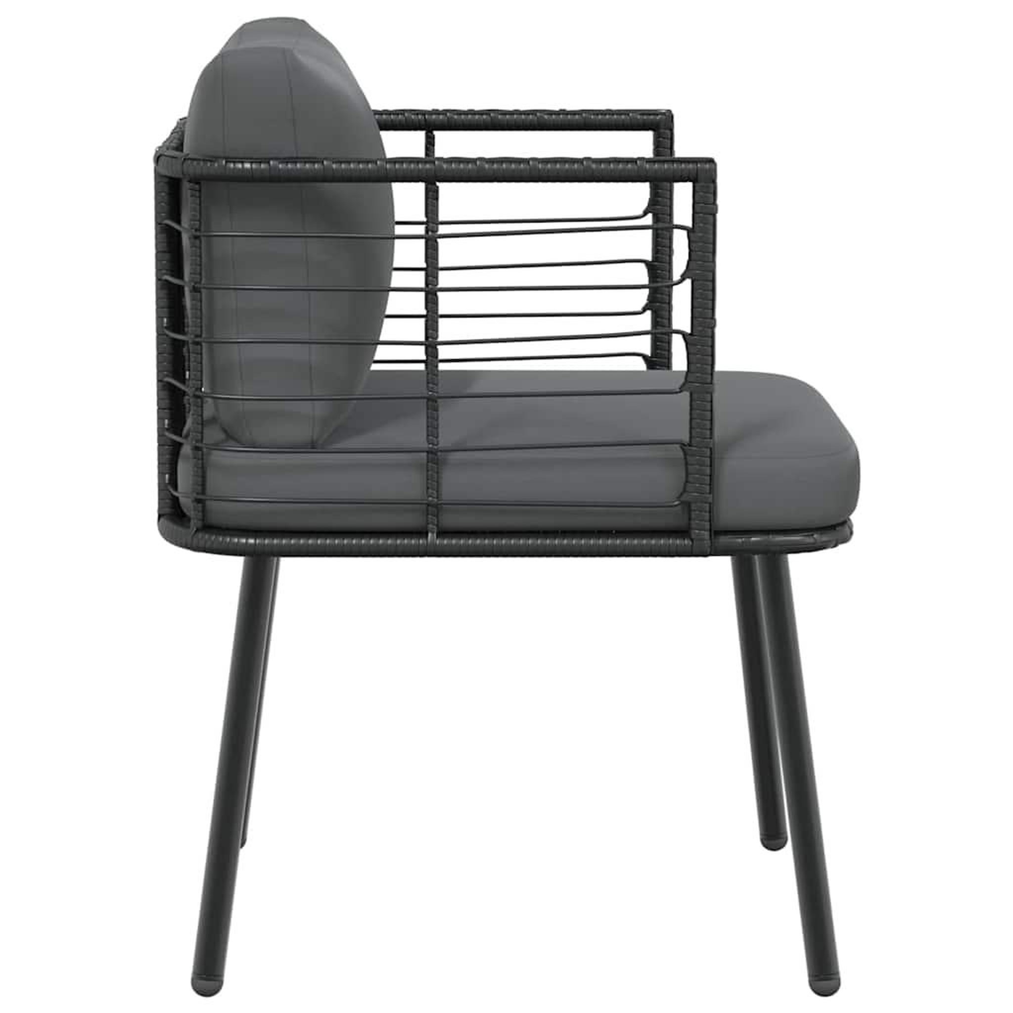 Voir la diapositive 5 : VIDAXL Chaise de jardin avec coussins noir resine tressee