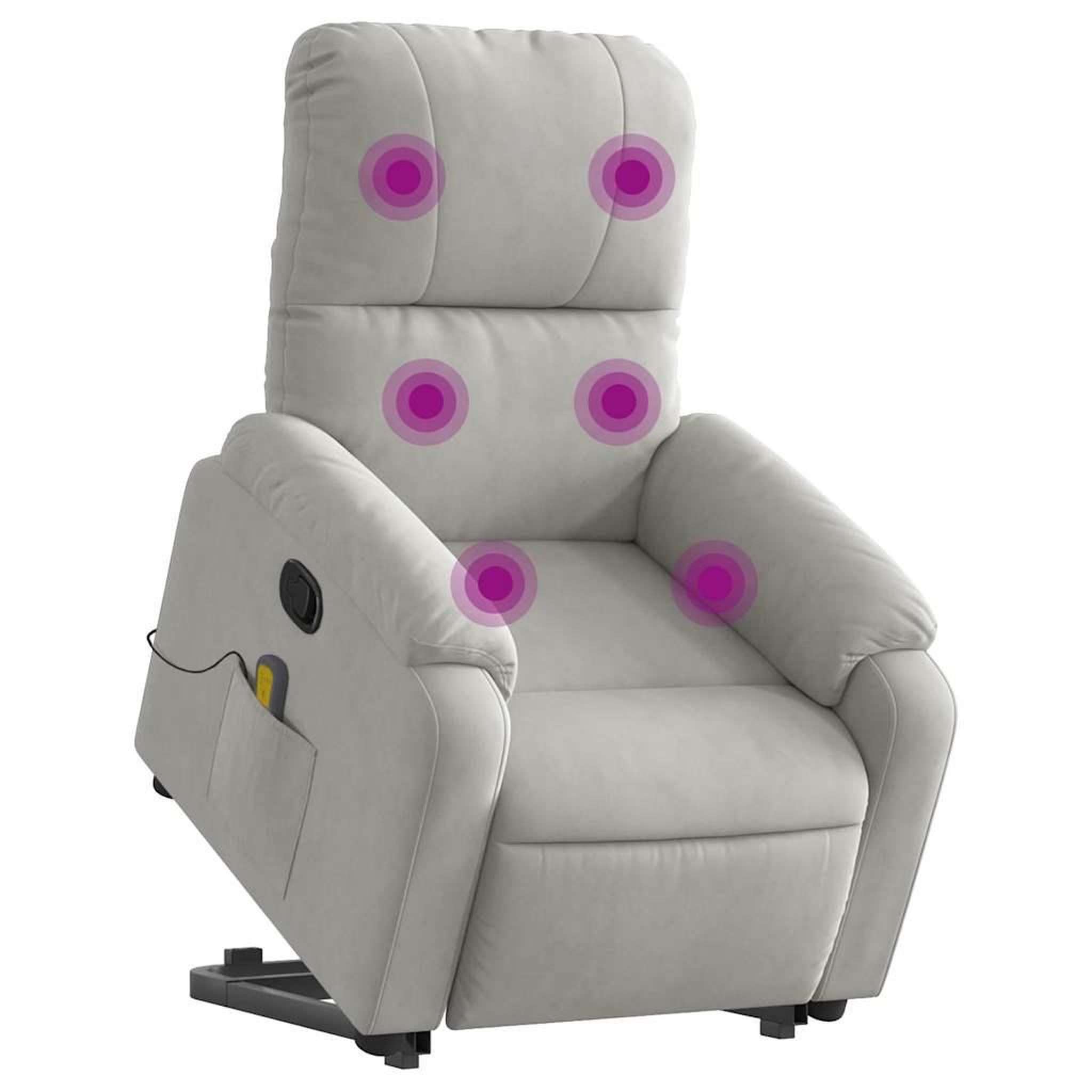 Voir la diapositive 3 : VIDAXL Fauteuil inclinable de massage gris clair tissu microfibre