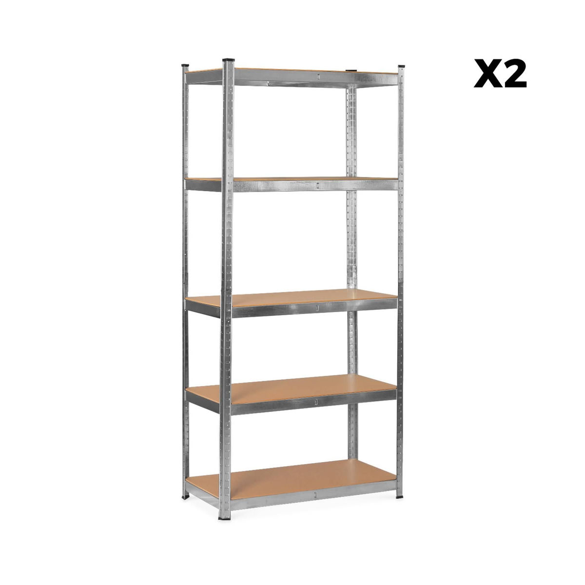 SWEEEK Lot de 2 étagères modulables en métal pour charges lourdes - Modul - avec 5 plateaux