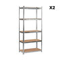 Voir la diapositive 6 : SWEEEK Lot de 2 étagères modulables en métal pour charges lourdes - Modul - avec 5 plateaux