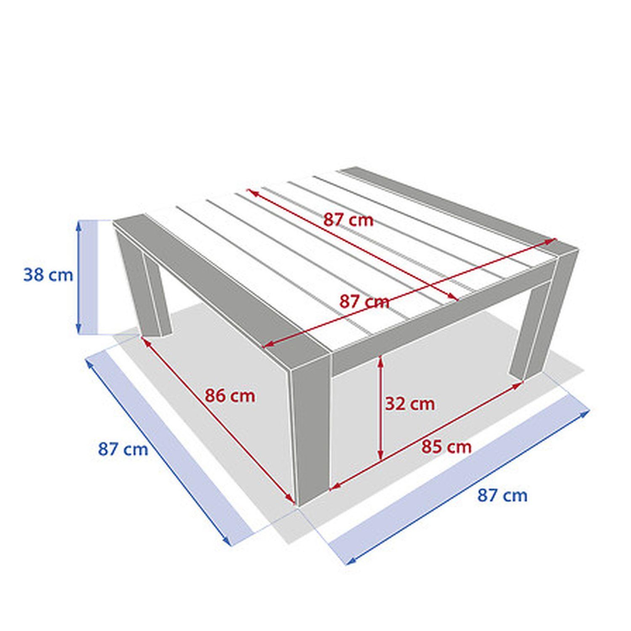 Voir la diapositive 2 : HESPERIDE Table basse de jardin en aluminium effet bois EVASION - Argile et lin