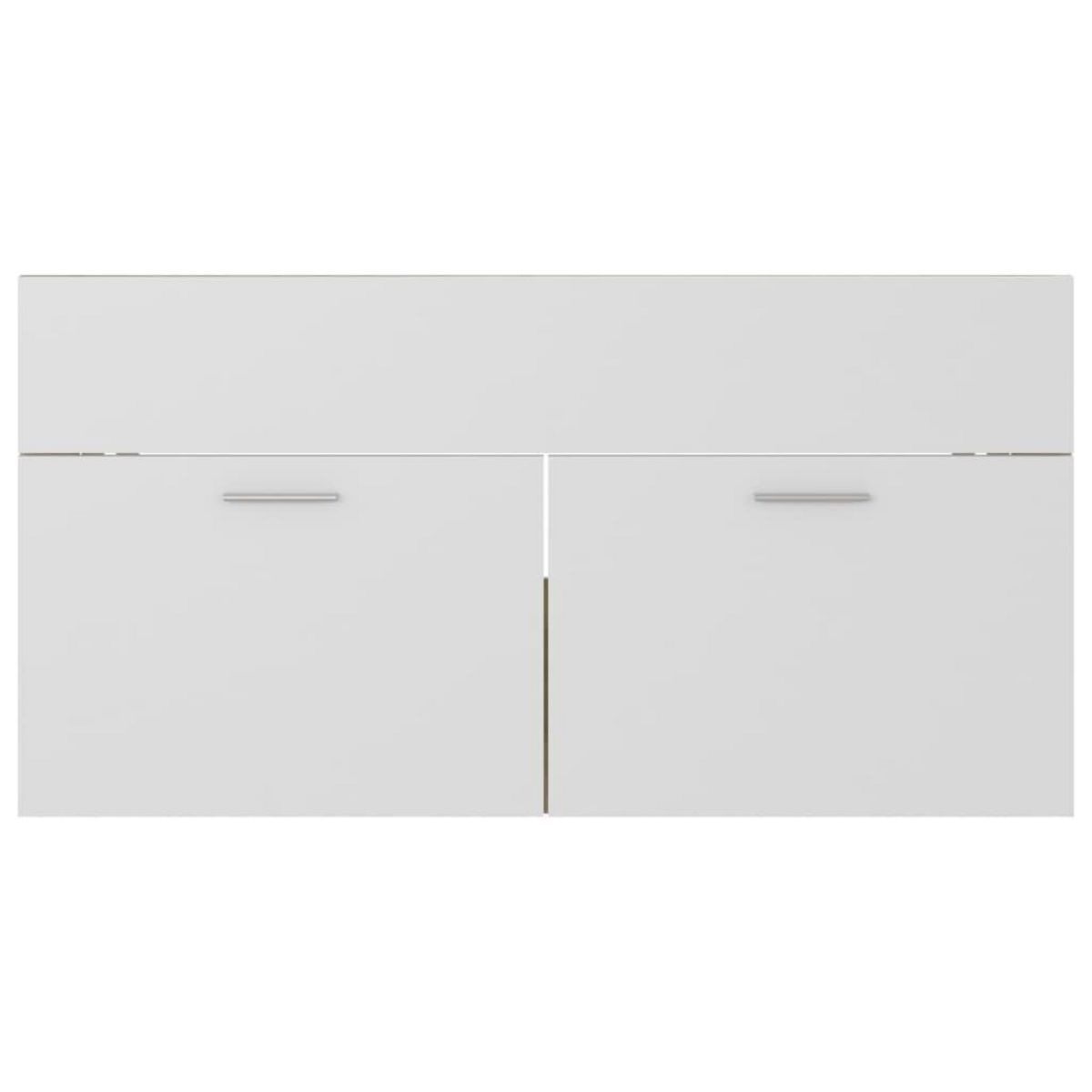 VIDAXL Armoire d'evier Blanc et chene sonoma Bois d'ingenierie