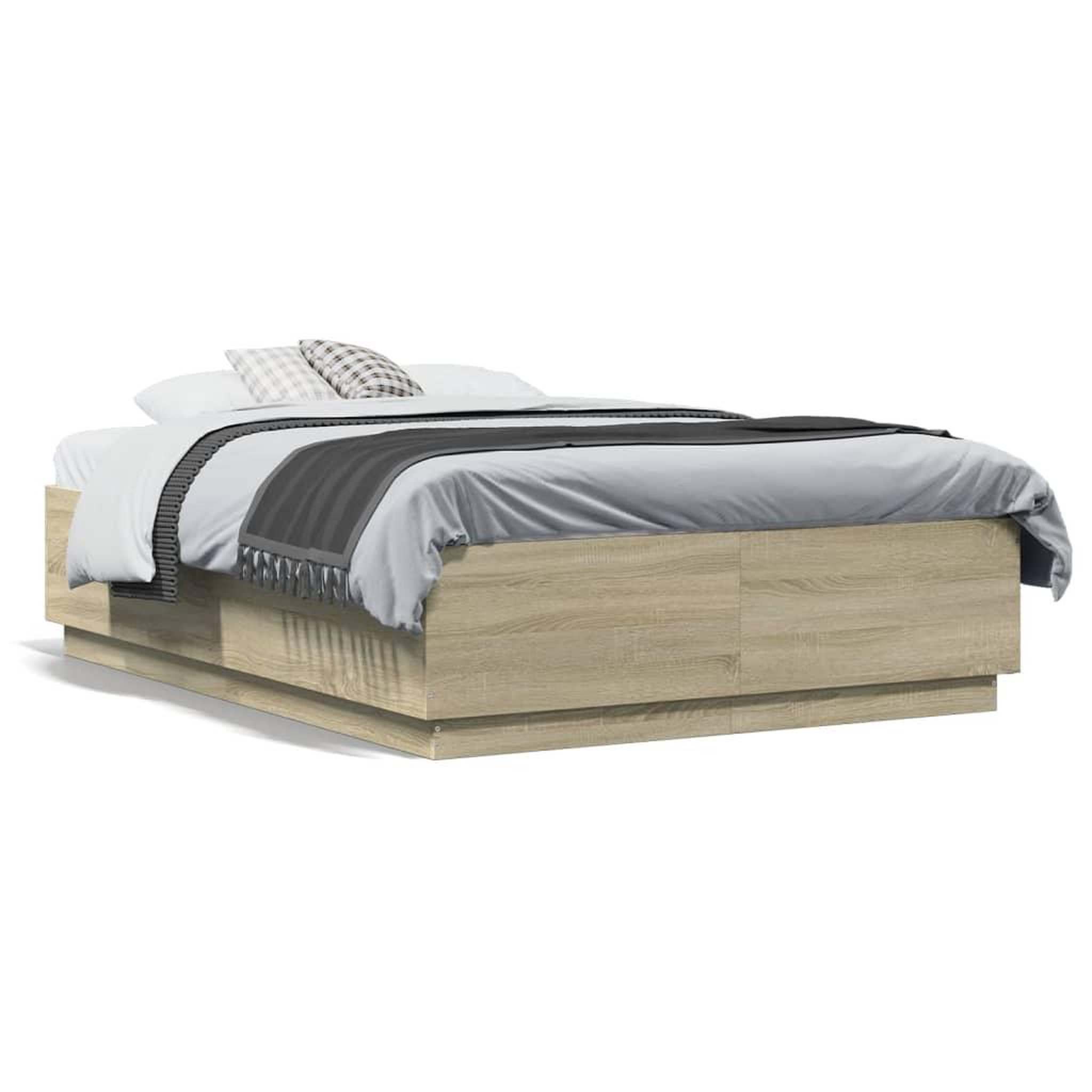Voir la diapositive 2 : VIDAXL Cadre de lit sans matelas chene sonoma 120x190 cm