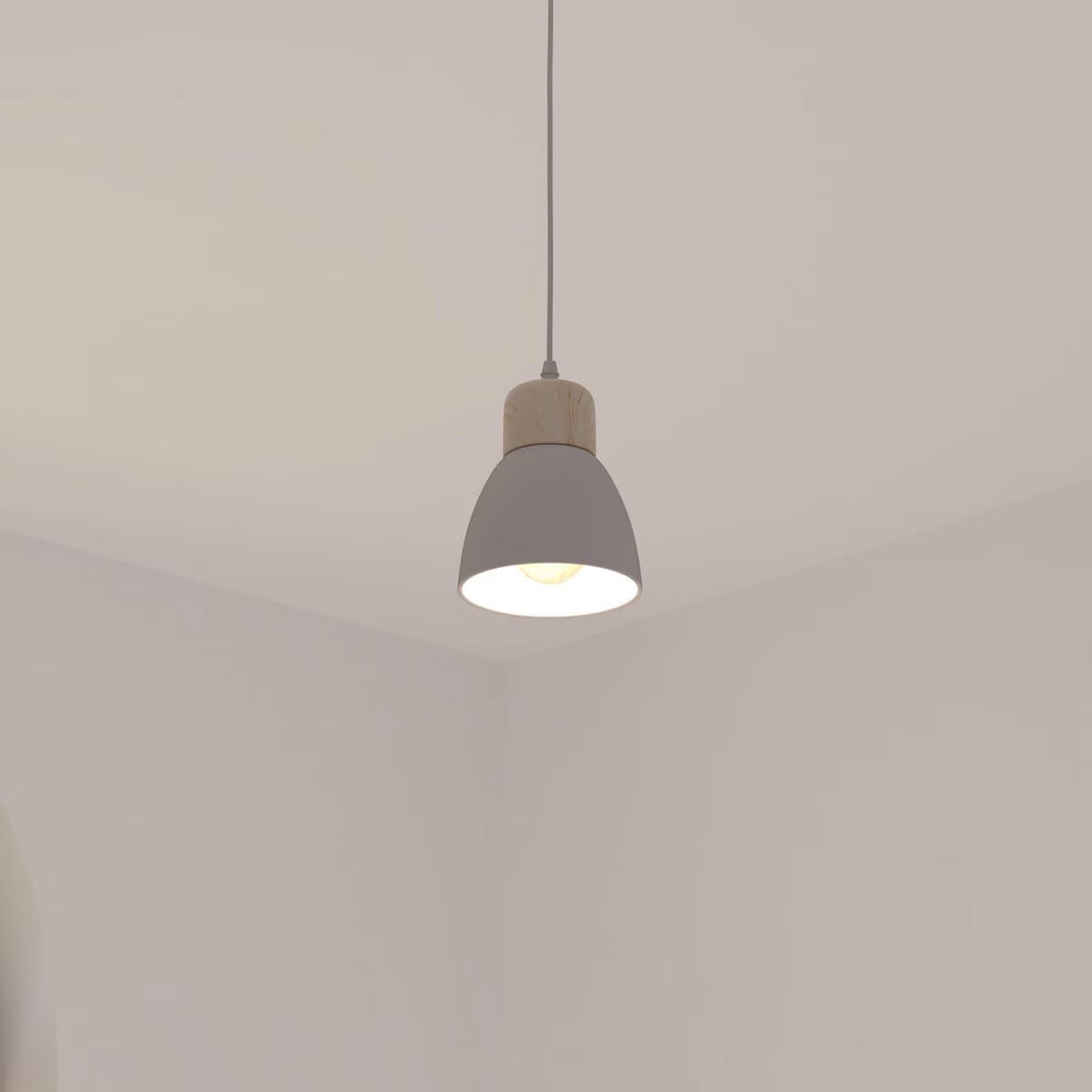 Voir la diapositive 4 : ATMOSPHERA Lampe suspension métal  cloche  19cm blanc