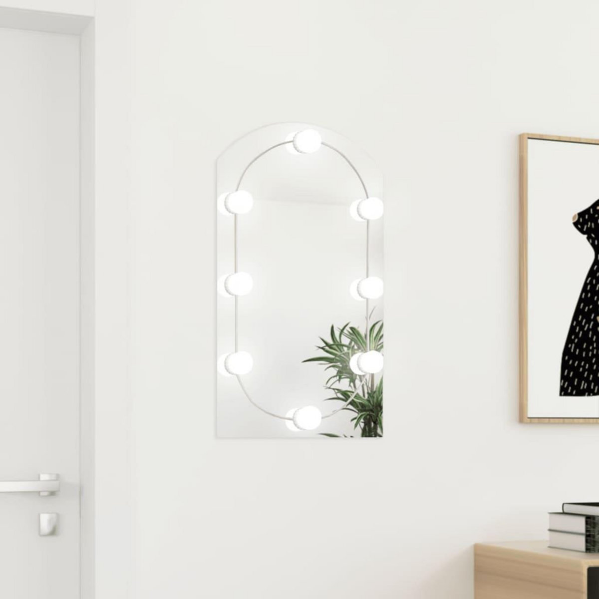 VIDAXL Miroir avec eclairage LED 70x40 cm Verre Arche