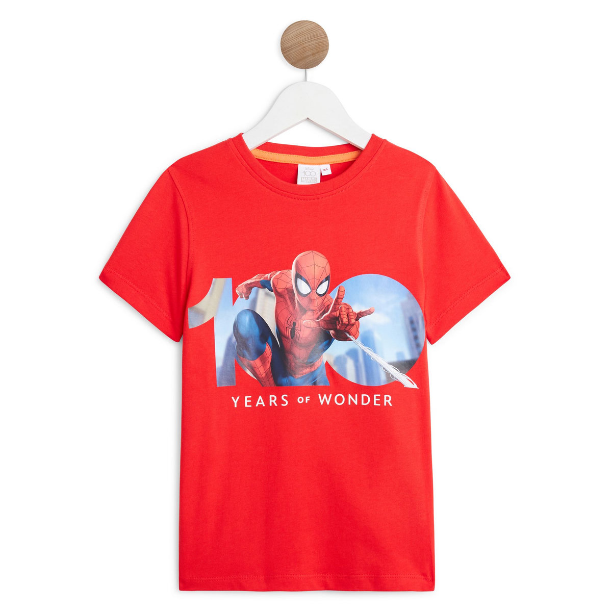 T-shirt Marvel Garçon Fearless Hero For Life - Rouge, Taille M (8 Ans), NEUF Avec étiquette