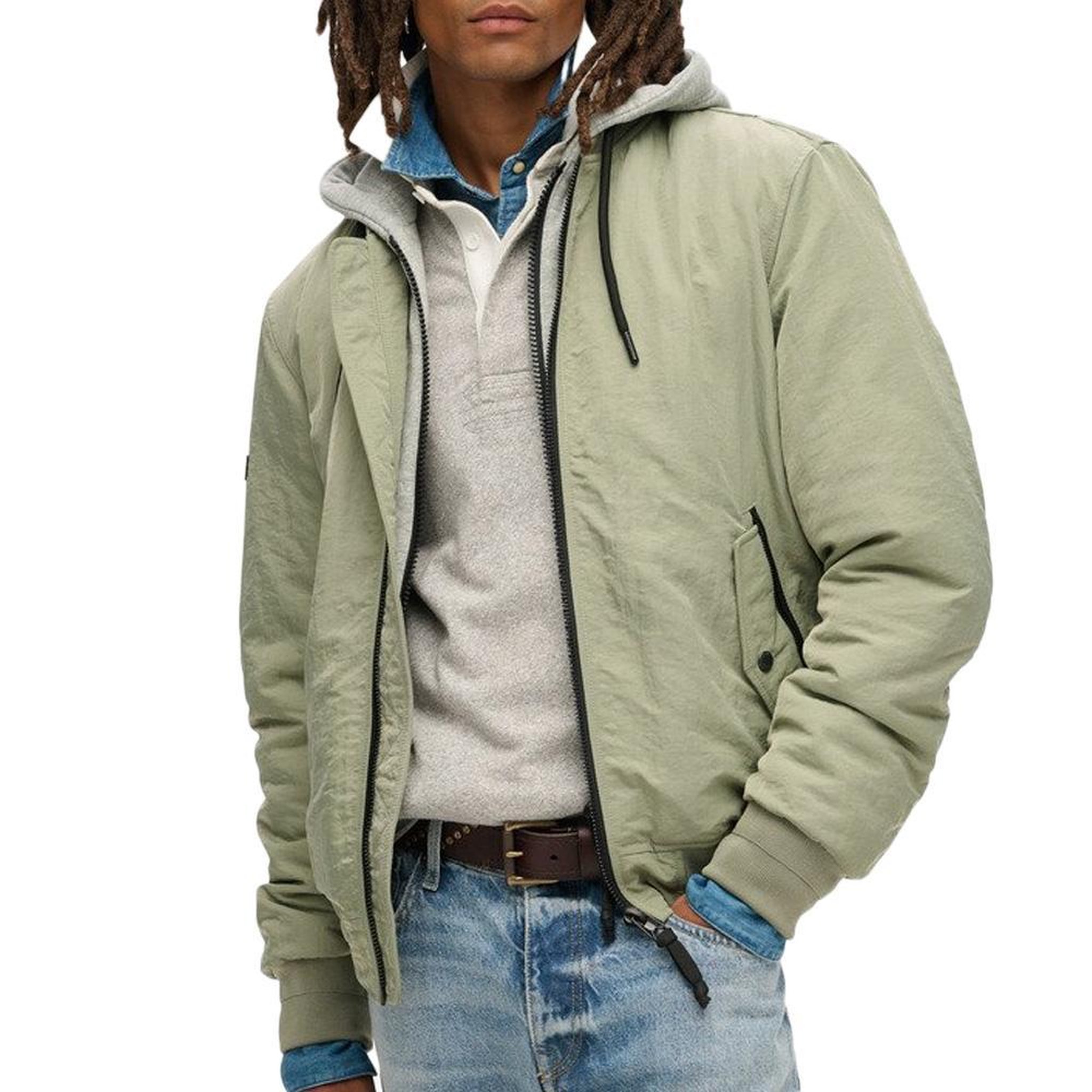 SUPERDRY Veste verte homme superdry hooded. Coloris disponibles : Vert