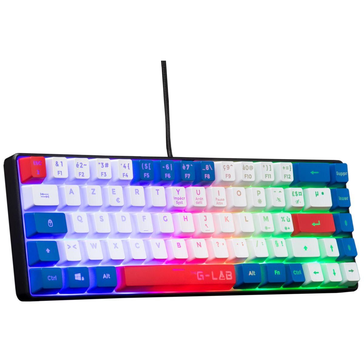THE G-LAB Clavier gamer KEYZ HYDRO FR BLEU/BLANC/ROUGE