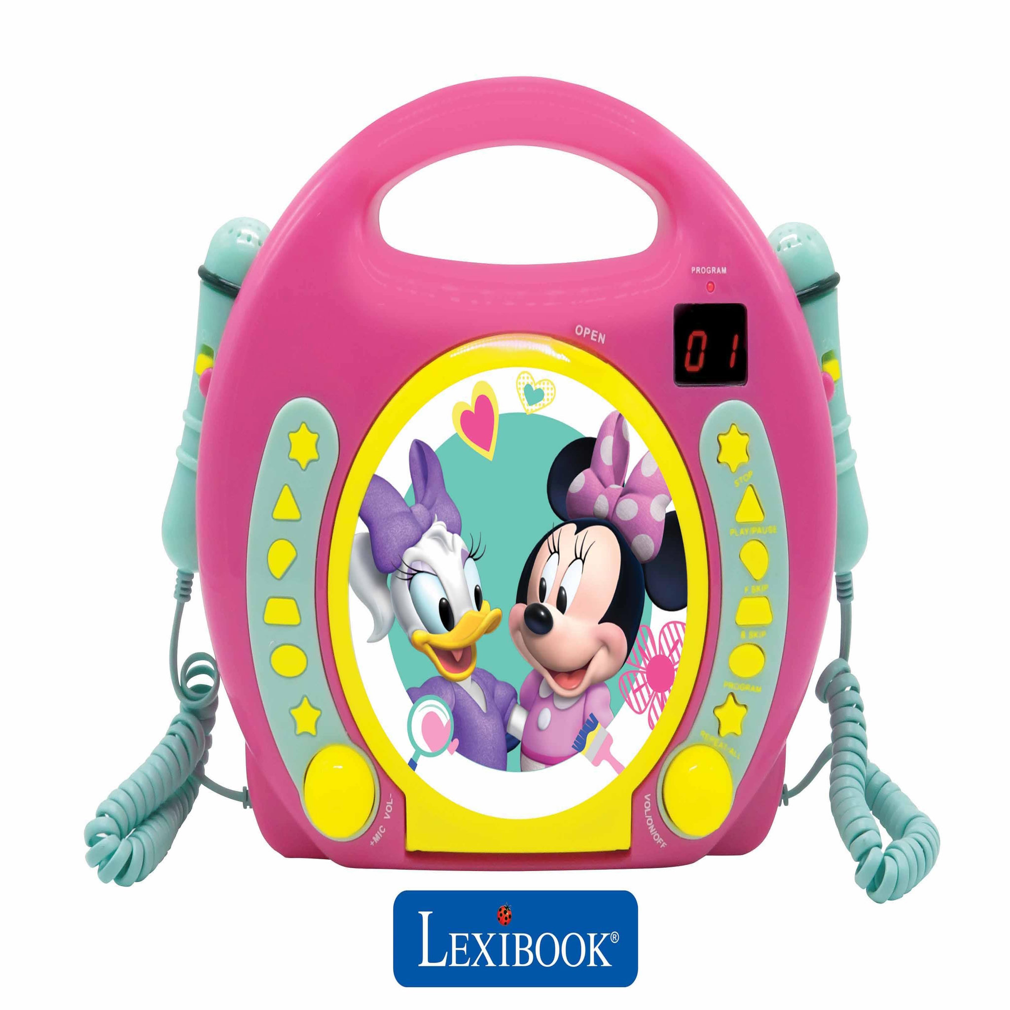 Voir la diapositive 2 : Lexibook Lecteur CD portable avec 2 microphones Disney Minnie