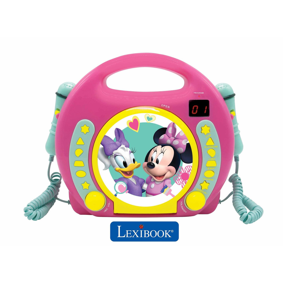 Lexibook Lecteur CD portable avec 2 microphones Disney Minnie