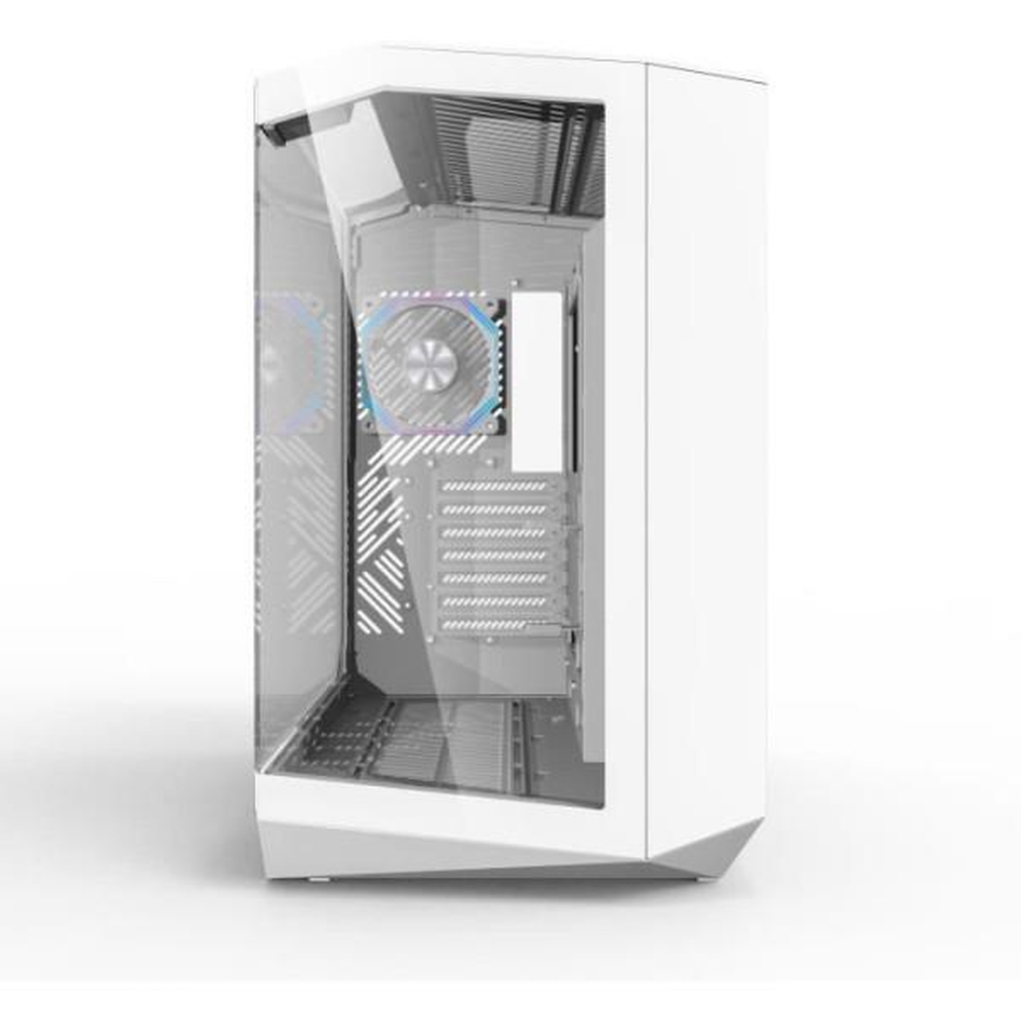 Voir la diapositive 4 : N/A Boitier sans alimentation - Cube - Format ATX - DARKFLASH DY470 - Blanc