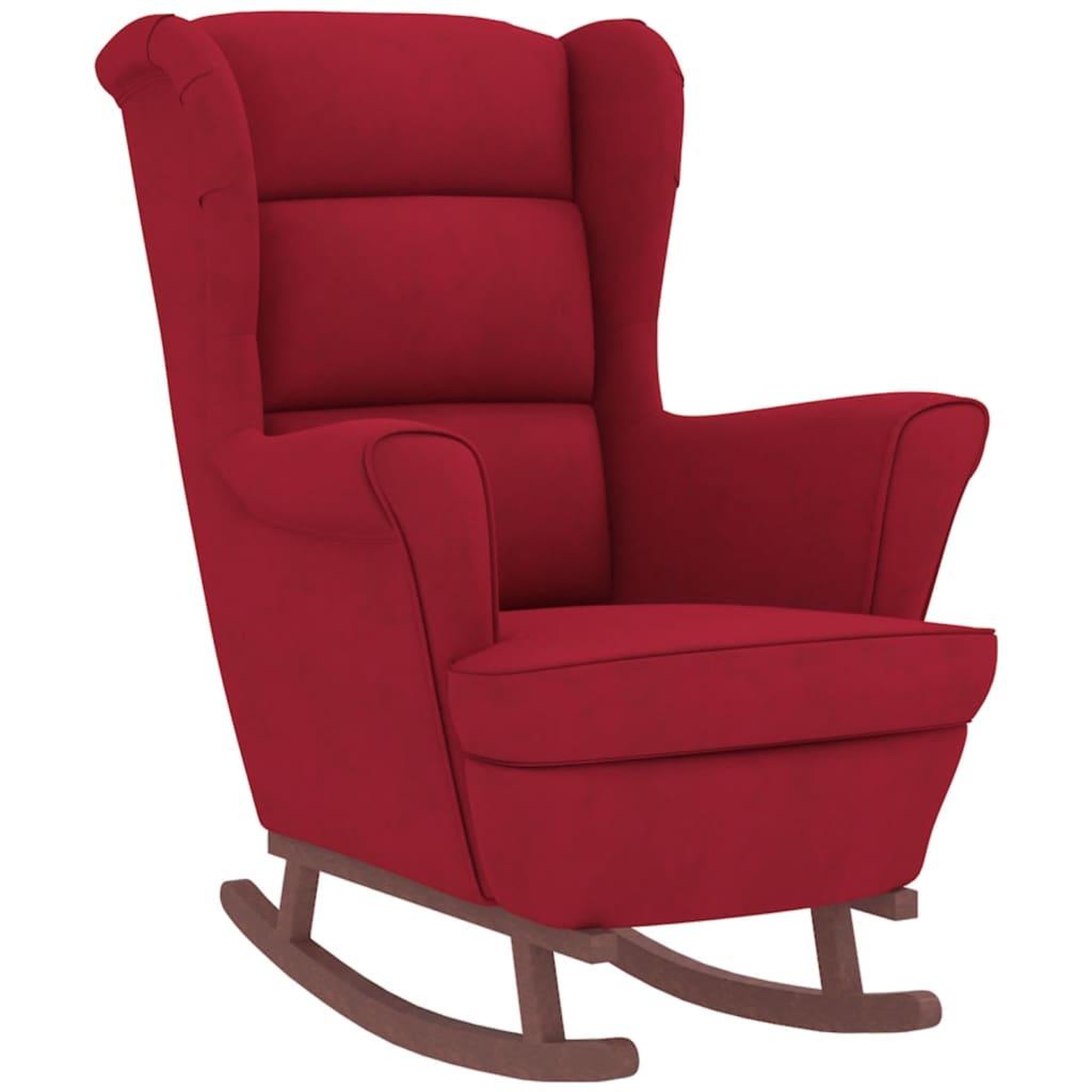 Voir la diapositive 4 : VIDAXL Chaise a bascule avec pieds en bois et tabouret Bordeaux