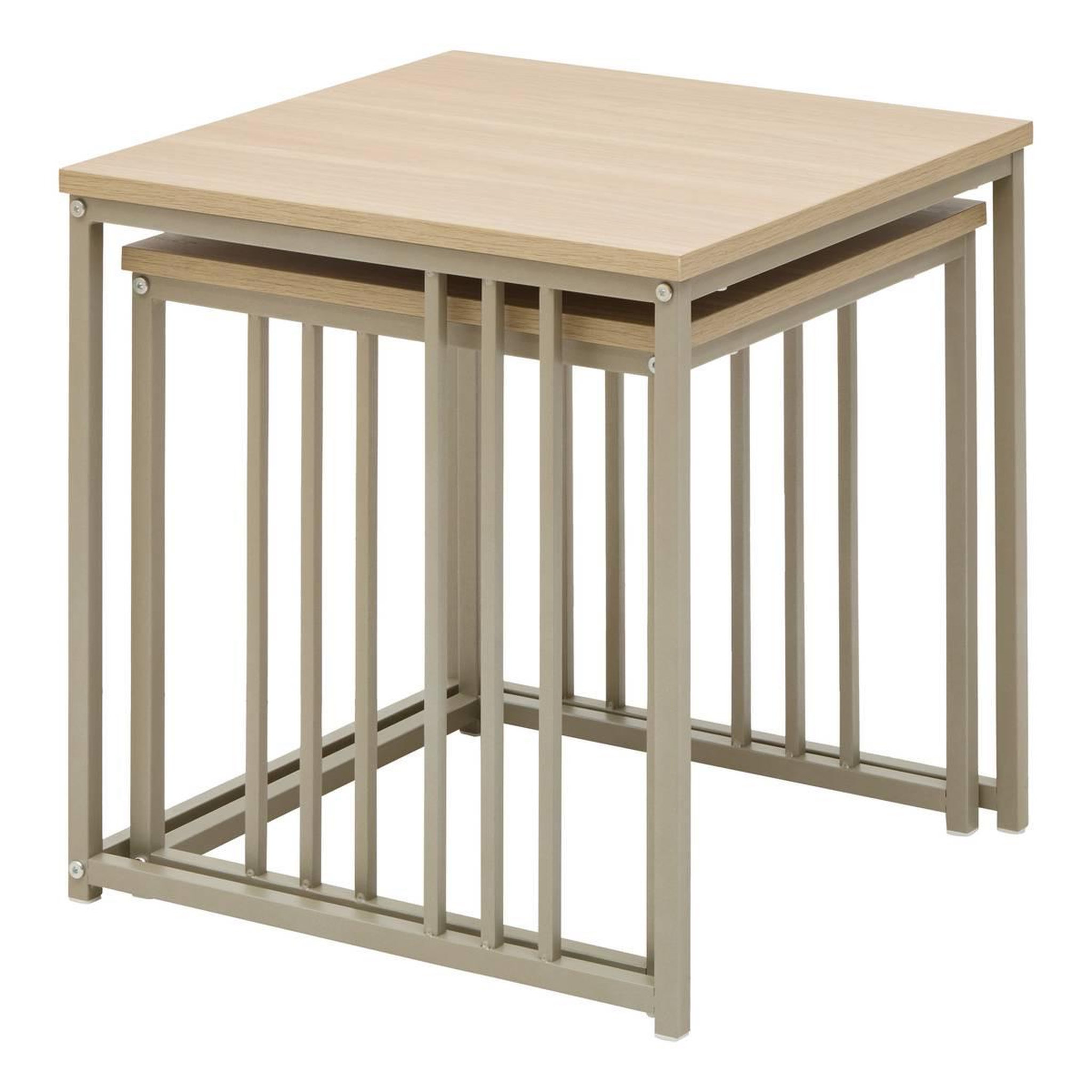 Voir la diapositive 2 : FIVE Lot de 2 Tables d'Appoint Gigognes  Duna  45cm Sable