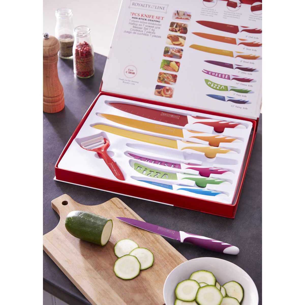 Set de 7 couteaux anti adhésif