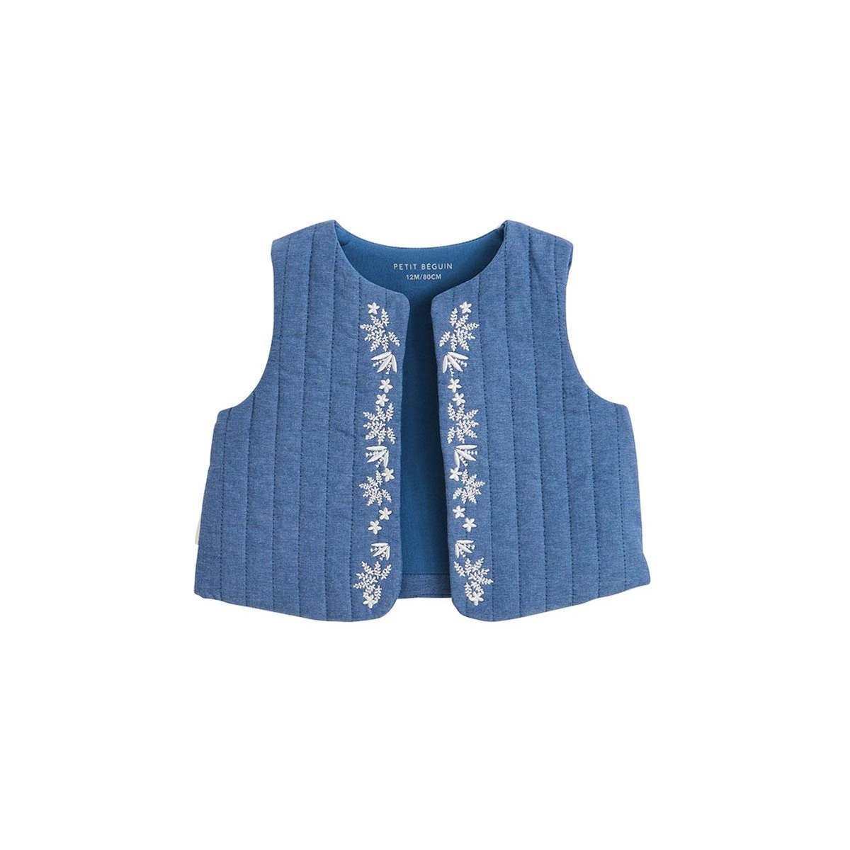 Petit Béguin Veste sans manches enfant en chambray Camila