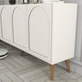 Voir la diapositive 6 : CONCEPT USINE Buffet 4 portes design arrondi crème 180x81cm LISTER
