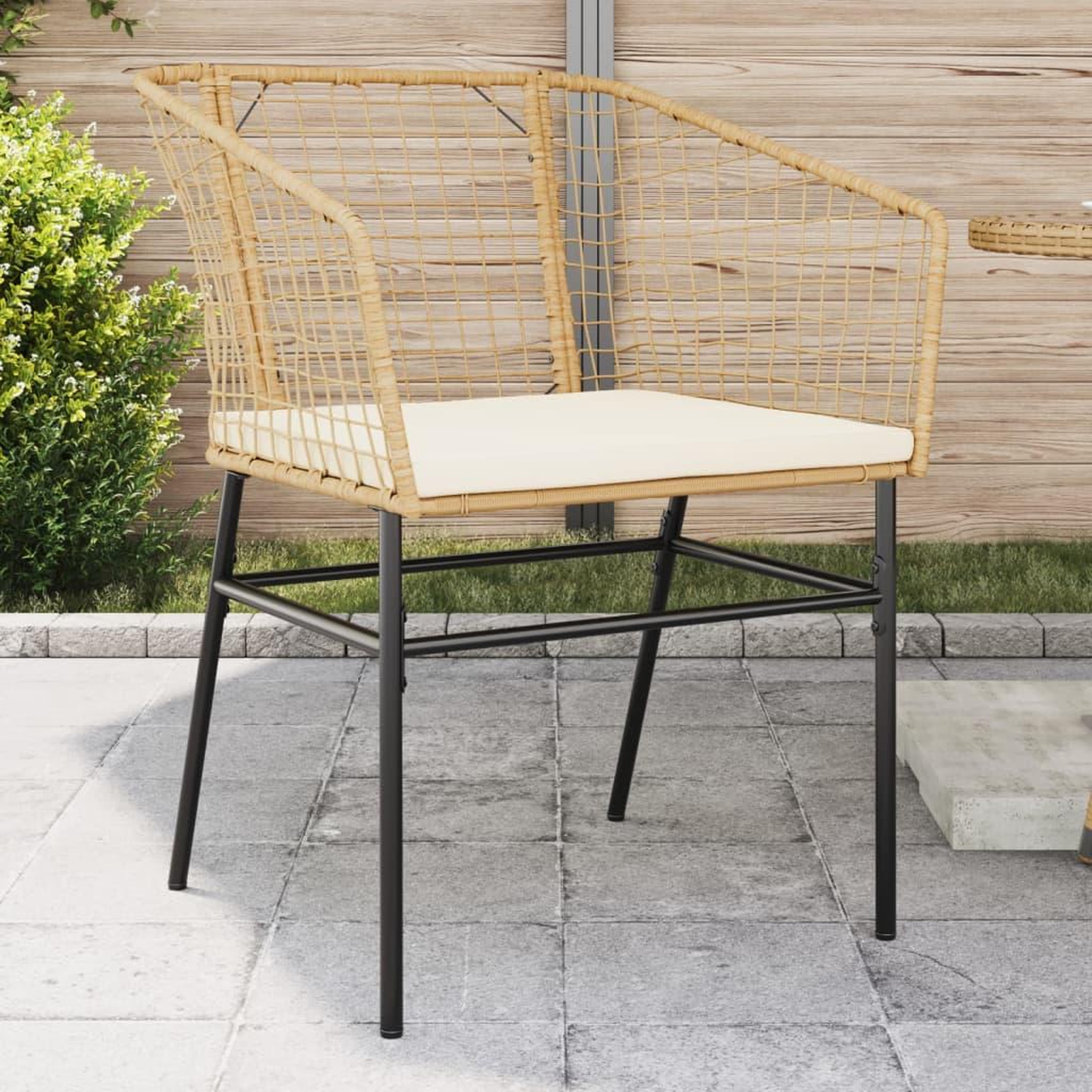 VIDAXL Chaises de jardin lot de 2 et coussins marron rotin