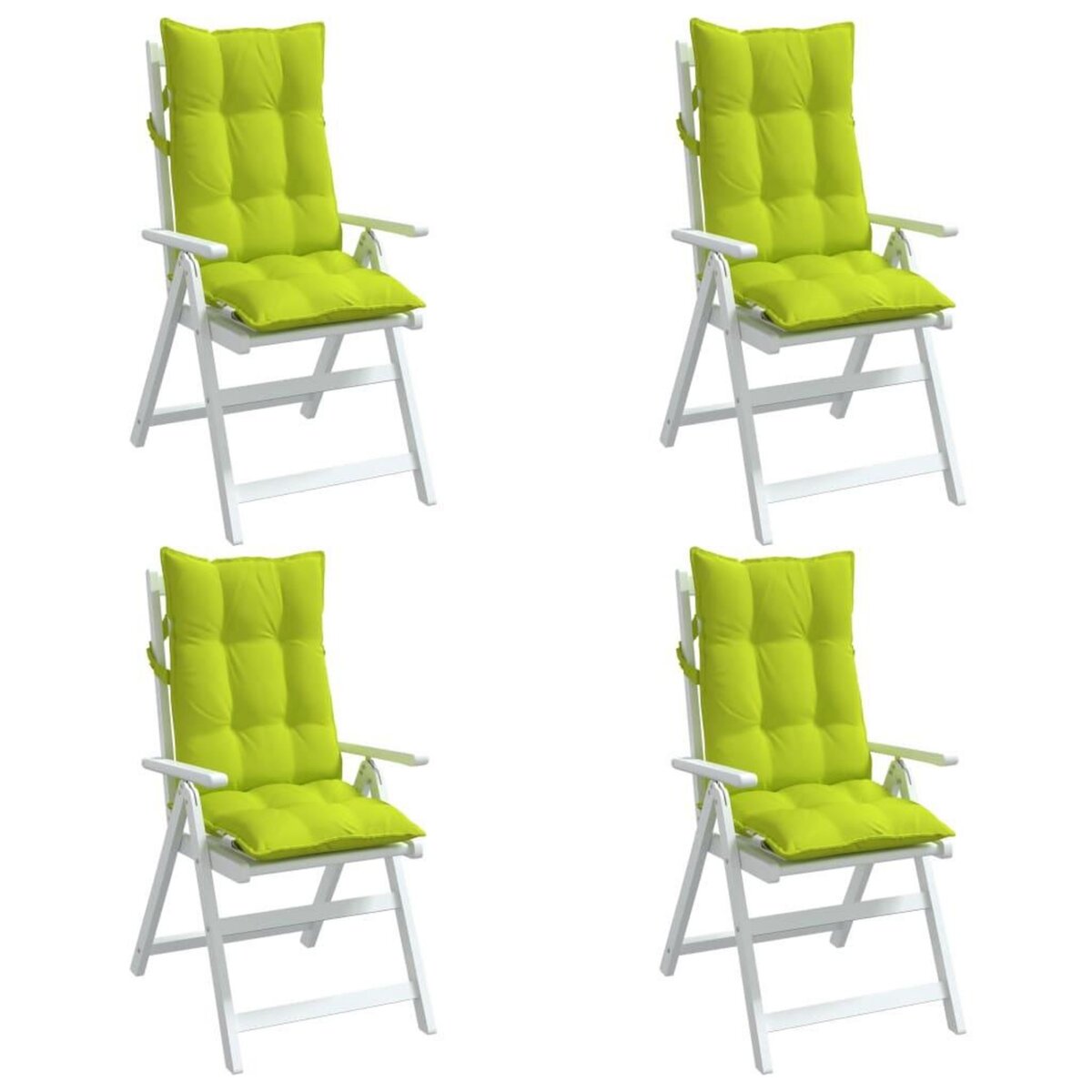 VIDAXL Coussins de chaise a dossier haut lot de 4 vert vif