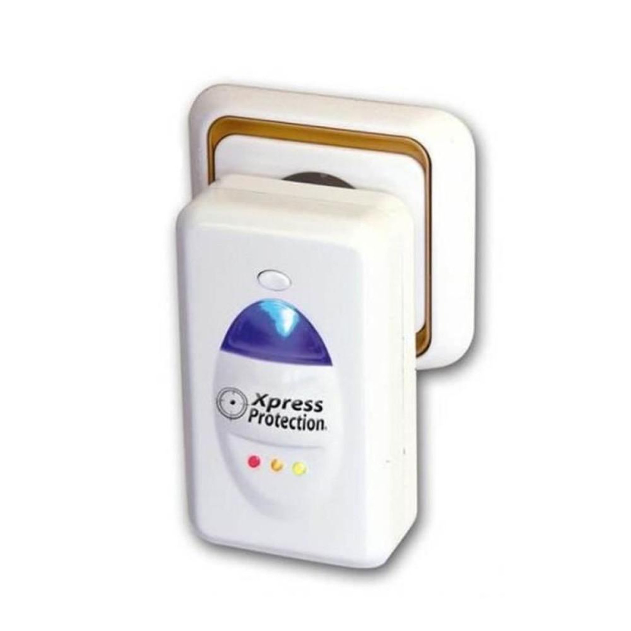 Répulsif anti-nuisibles électronique ultrasonique et électromagnétique (insectes et rongeurs), blanc à voyants violets