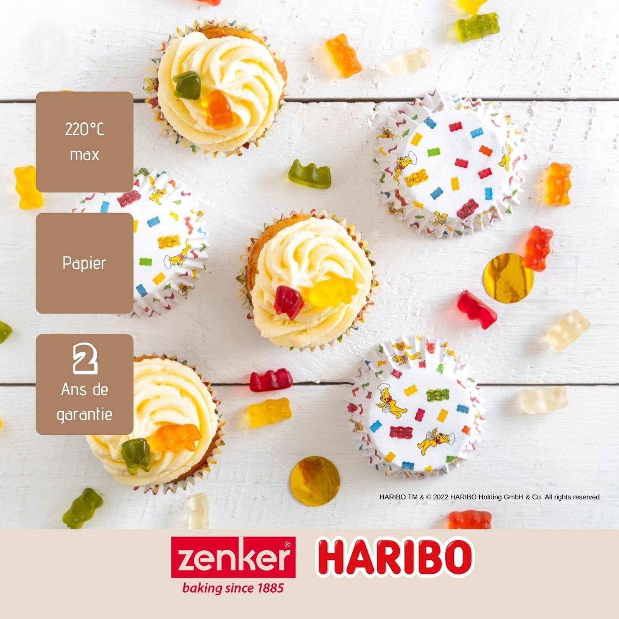 Voir la diapositive 4 : ZENKER Lot de 50 moules à muffins en papier 6 cm zenker haribo