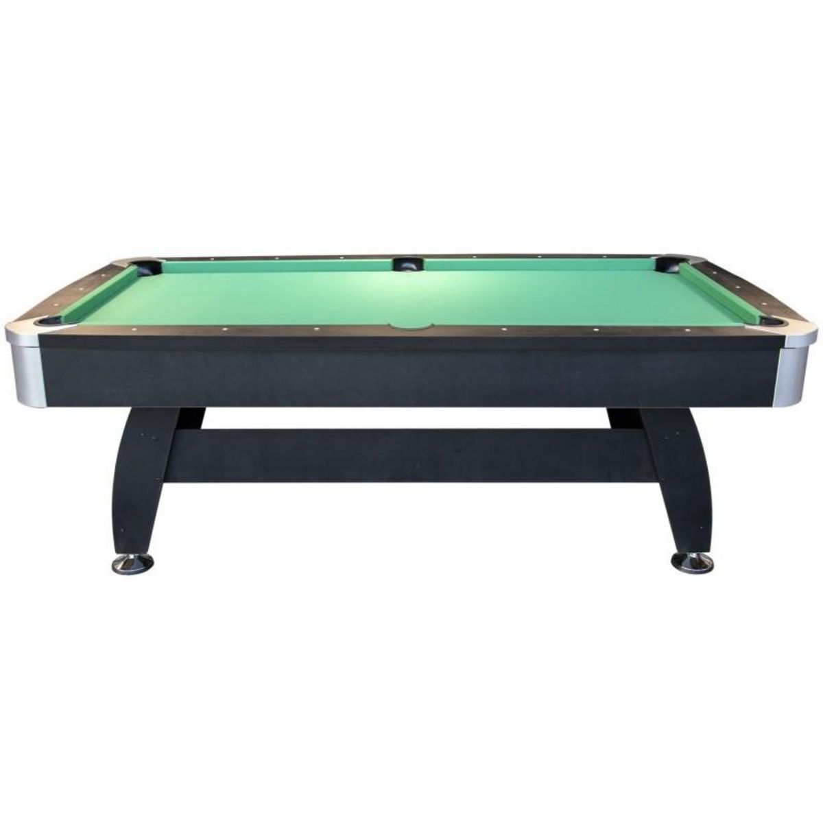 PLAY4FUN Billard Américain avec Retour de Boules Automatique et Accessoires, 220 x 123 x 80 cm - Noir et Tapis Vert