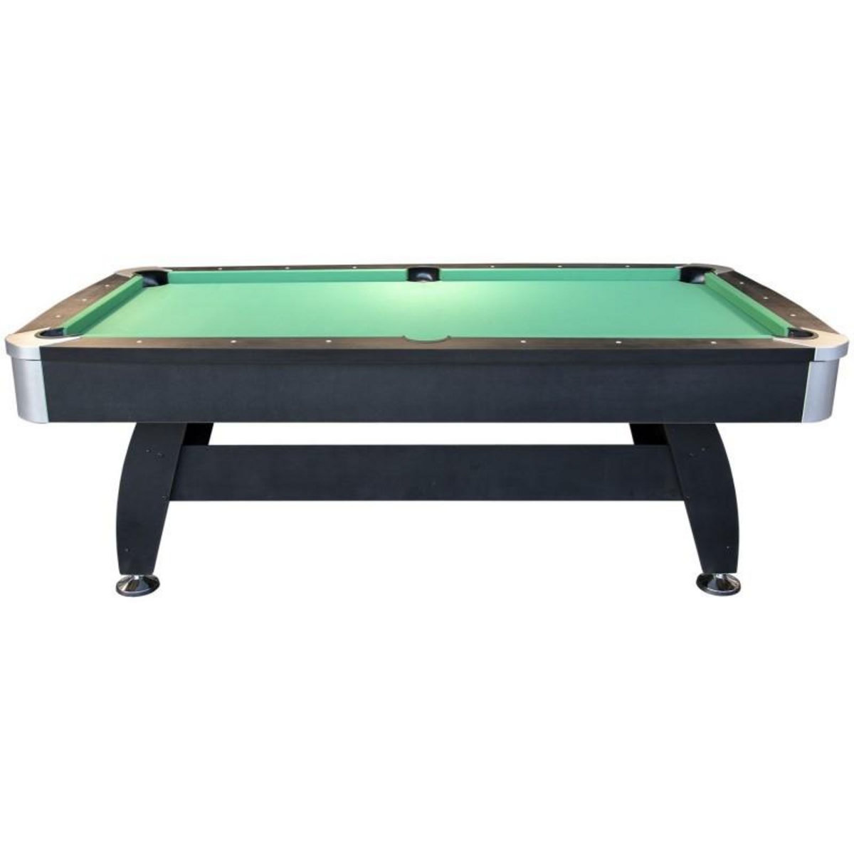 PLAY4FUN Billard Américain avec Retour de Boules Automatique et Accessoires, 220 x 123 x 80 cm - Noir et Tapis Vert