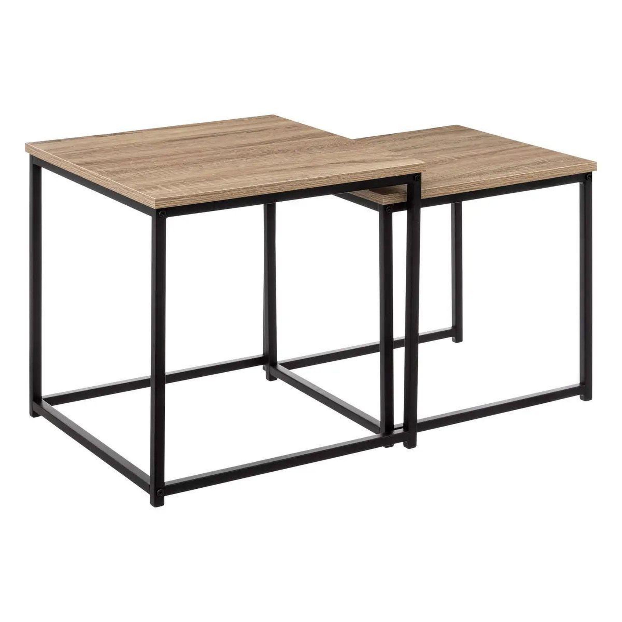 FIVE Lot de 2 Tables d'Appoint Gigognes  Aliaj  45cm Naturel