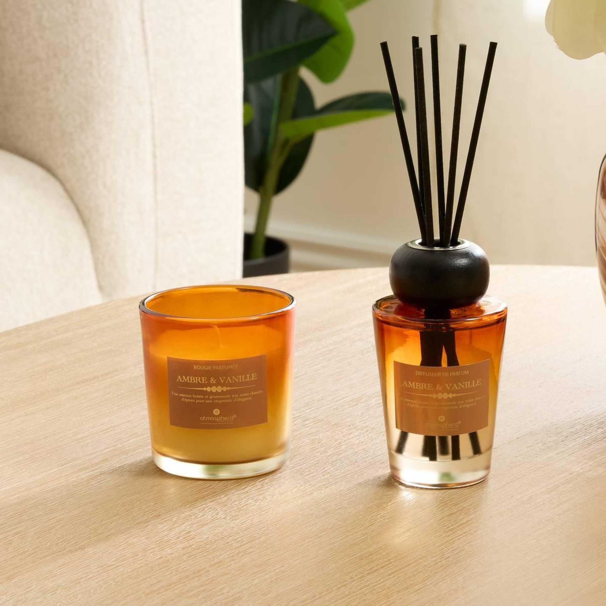 Voir la diapositive 4 : ATMOSPHERA Coffret senteur 2 pièces  alma  7cm ambre & vanille