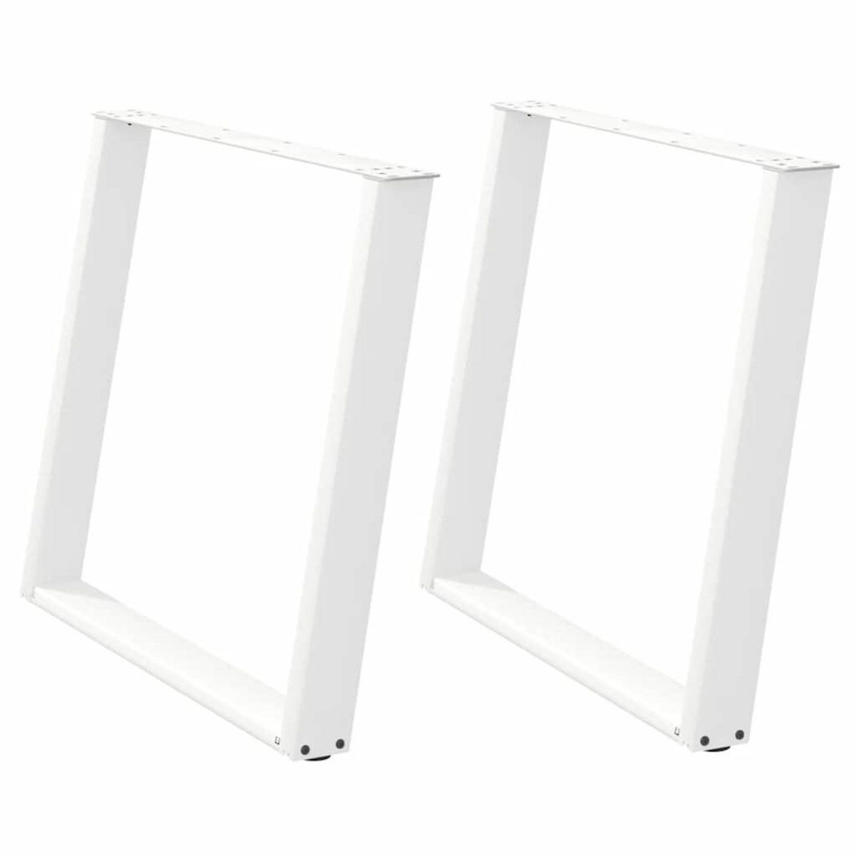 VIDAXL Pieds de table a manger forme de U 2 pcs blanc 100x(72-73) cm