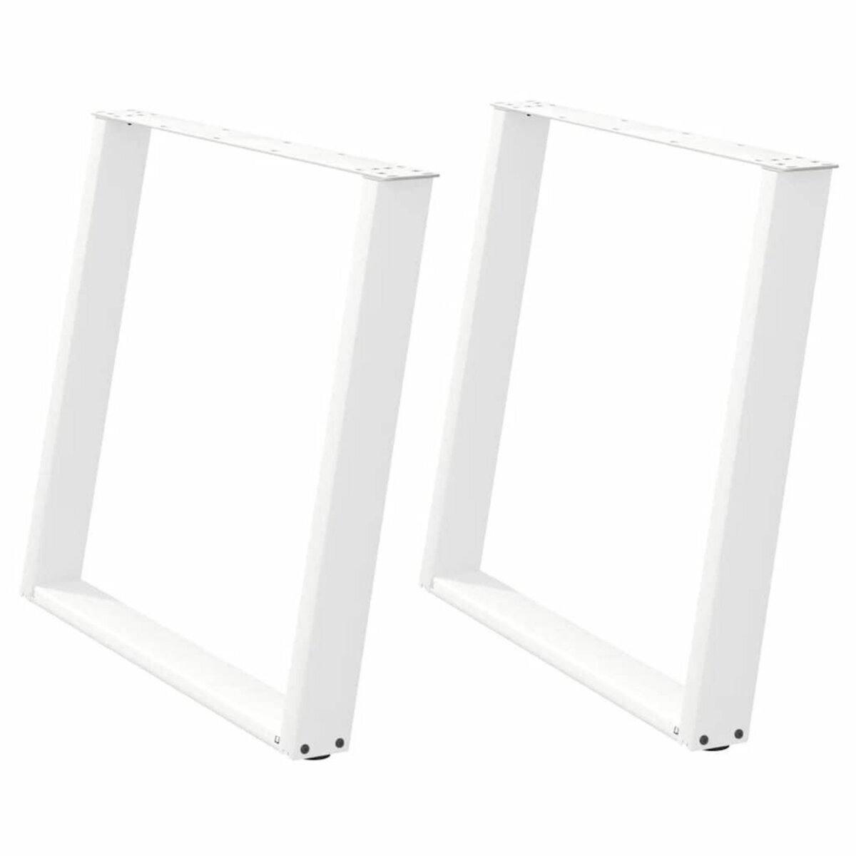 VIDAXL Pieds de table a manger forme de U 2 pcs blanc 100x(72-73) cm