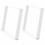 Voir la diapositive 2 : VIDAXL Pieds de table a manger forme de U 2 pcs blanc 100x(72-73) cm