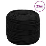 VIDAXL Corde de travail Noir 8 mm 25 m Polyester
