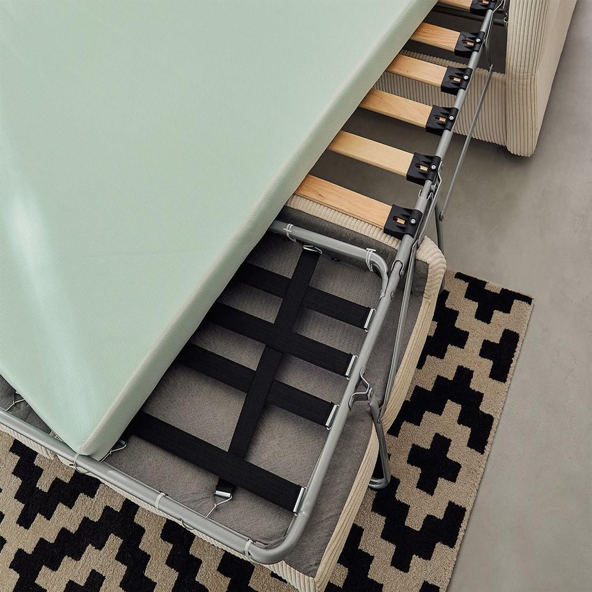 Voir la diapositive 6 : BEST MOBILIER Maho - canapé 2 places convertible express couchage quotidien 140 cm matelas 11 cm en velours côtelé