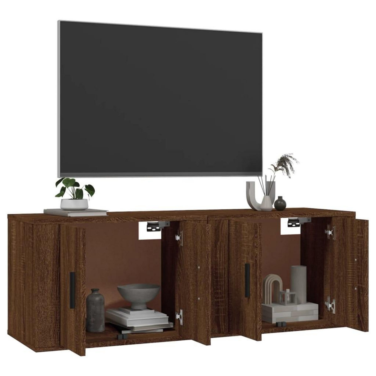 VIDAXL Meubles TV muraux 2 pcs chene marron 57x34,5x40 cm