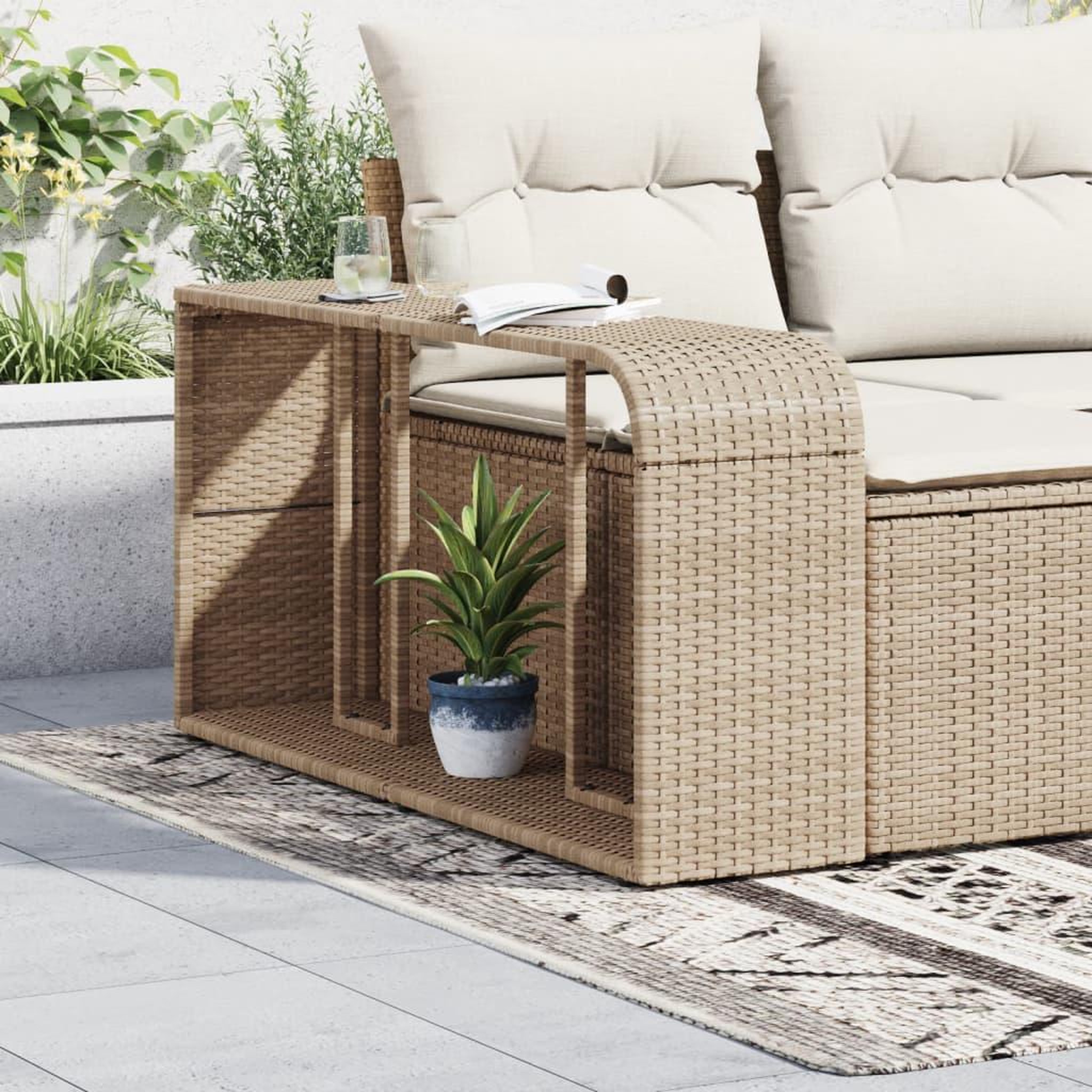 Voir la diapositive 3 : VIDAXL Etageres de rangement 2 pcs beige resine tressee
