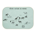 OSTARIA Décoration murale carte du monde kaki 70x50 cm