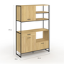 Voir la diapositive 5 : ID MARKET Buffet de cuisine 120 CM DETROIT meuble 3 portes + 1 tiroir design industriel
