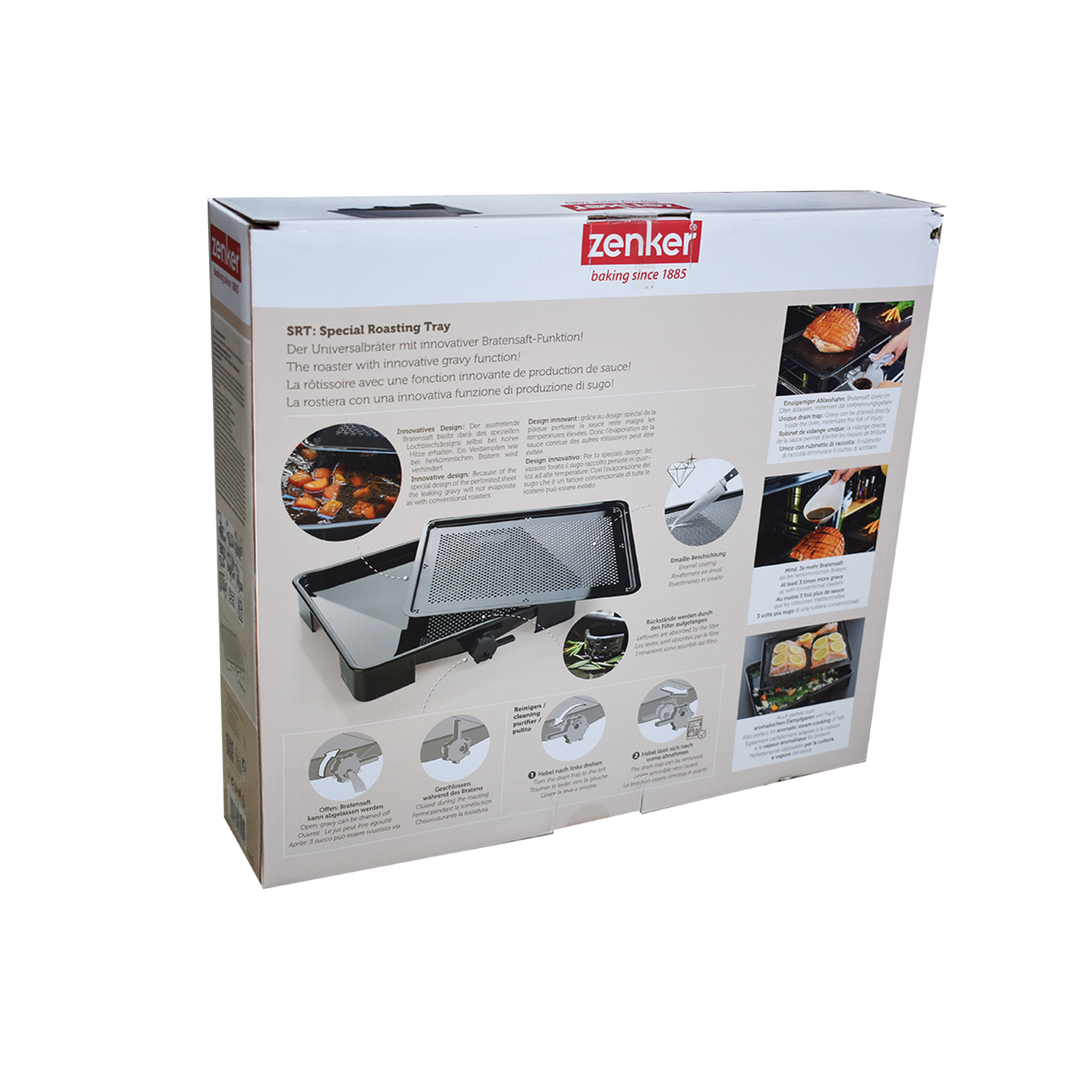 Voir la diapositive 6 : ZENKER Lot de 2 plats four 39/39 cm en acier émaillé avec 2 ustensiles Zenker Special cooking