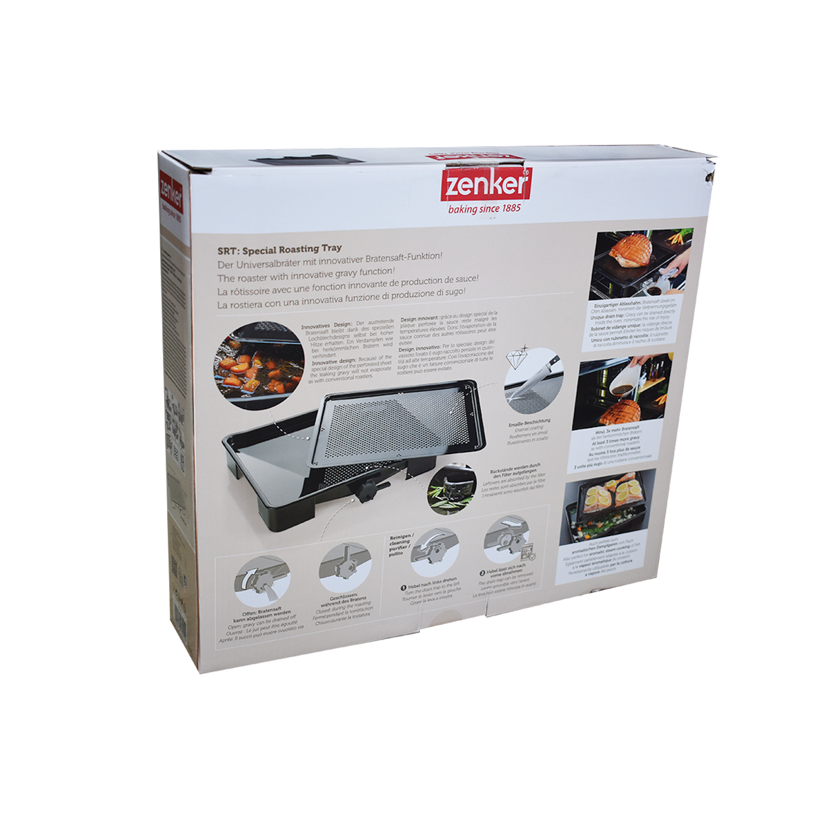 ZENKER Lot de 2 plats four 39/39 cm en acier émaillé avec 2 ustensiles Zenker Special cooking