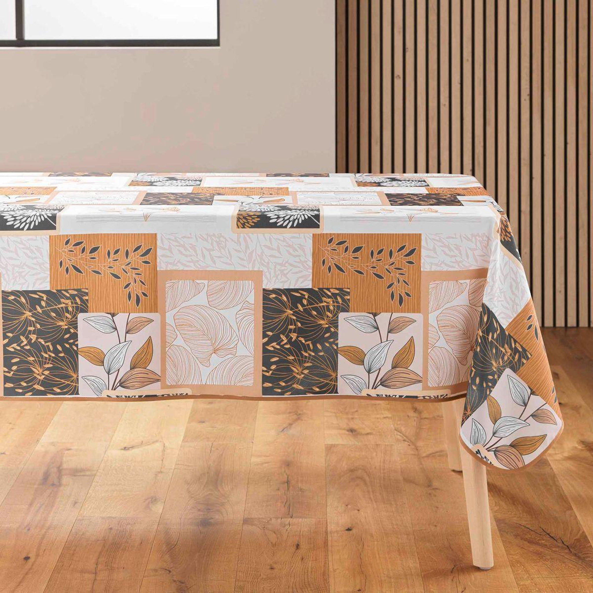 Douceur d'Intérieur Nappe antitache imprimé  faya  150x240cm naturel