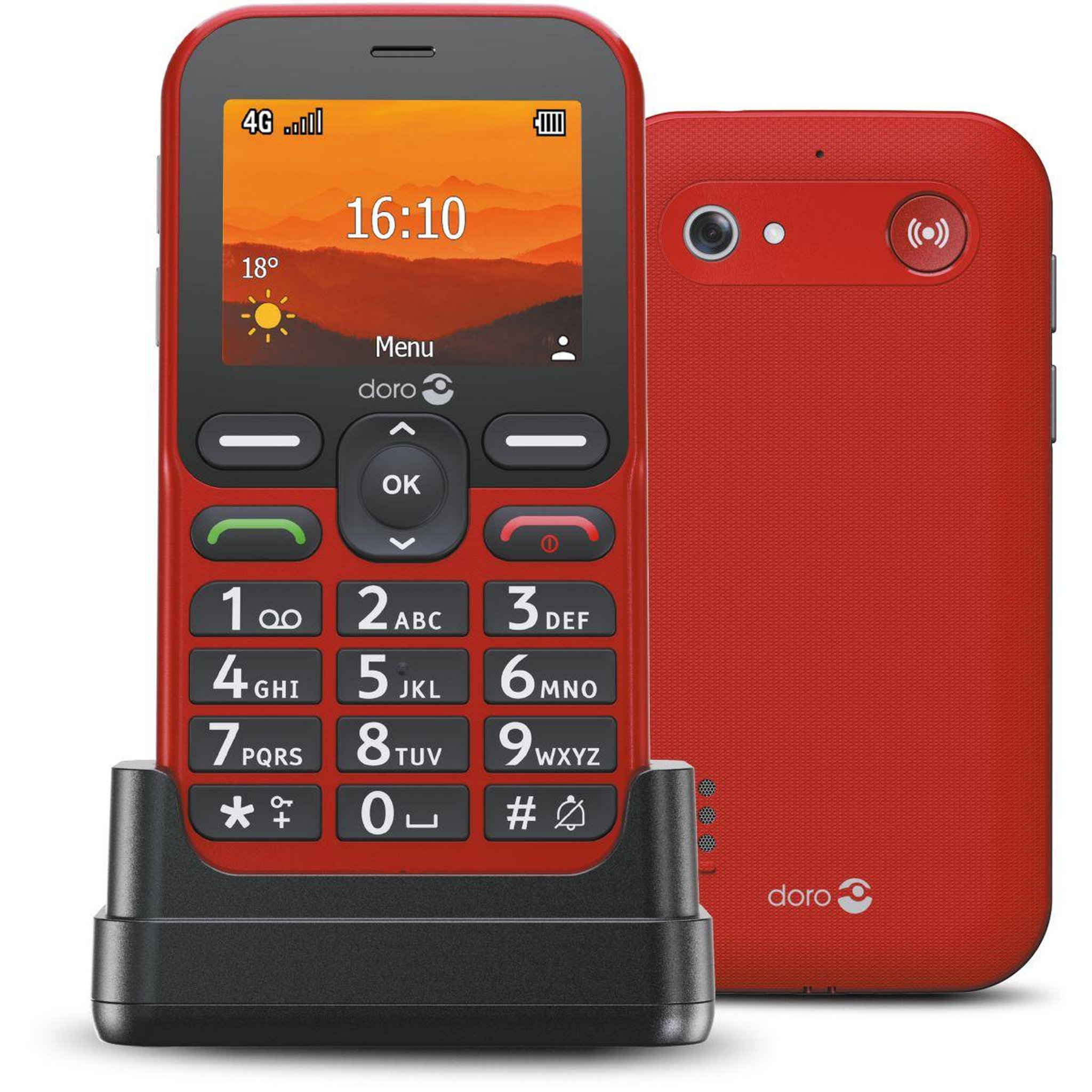 Doro Téléphone portable leva l10 rouge