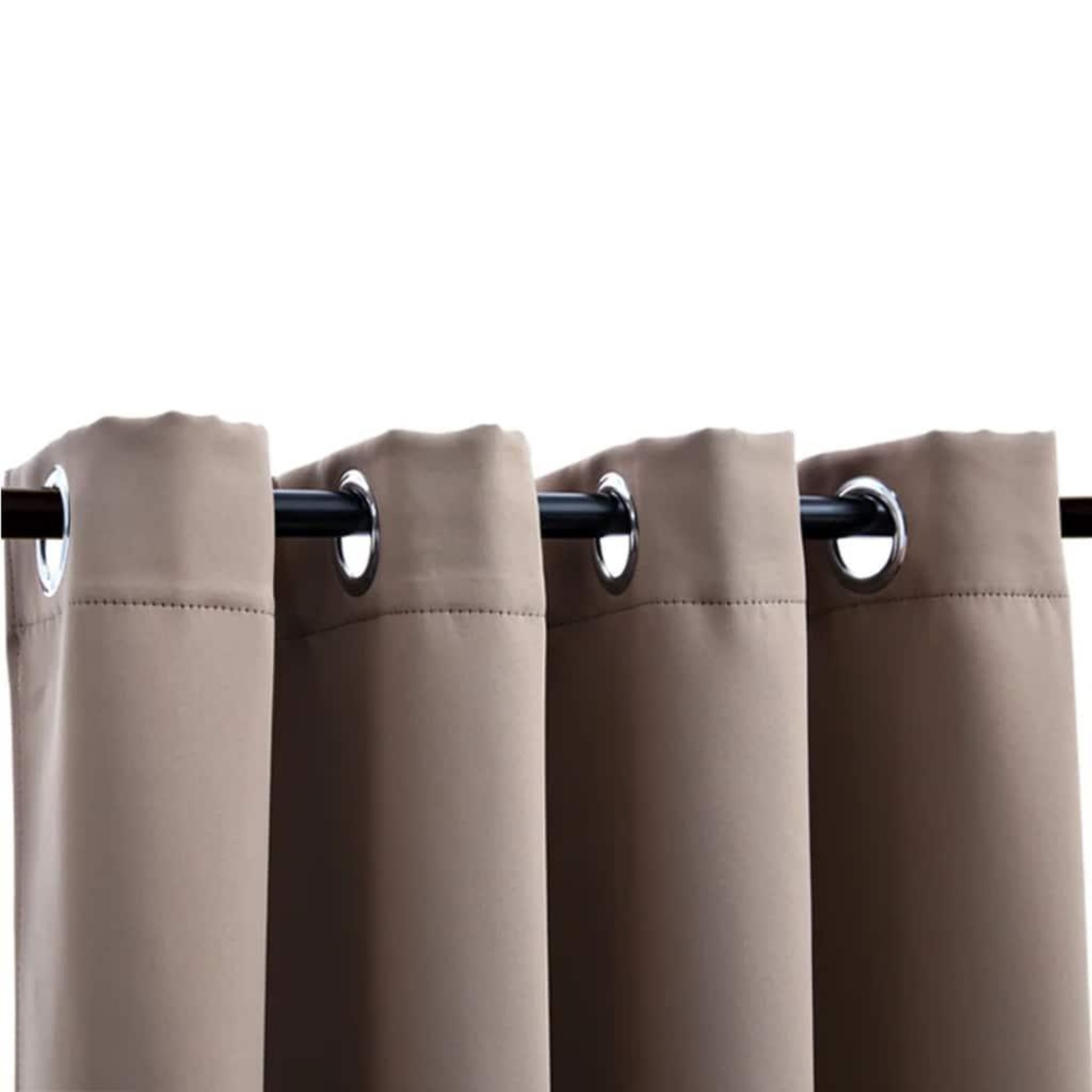 Voir la diapositive 3 : VIDAXL Rideaux occultants avec anneaux en metal 2 pcs Taupe 140x175 cm
