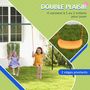Voir la diapositive 5 : OUTSUNNY Balançoire 2 agrès portique avec 2 balançoires dim. 2,69L x 1,6l x 1,8H m métal époxy anticorrosion vert bleu PP orange