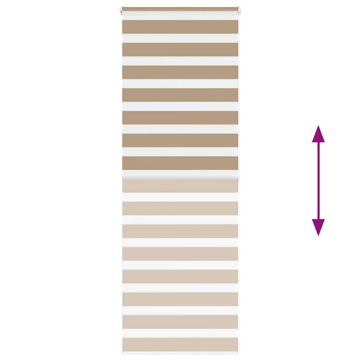 VIDAXL Store zebre marron sable largeur du tissu 85,9 cm polyester