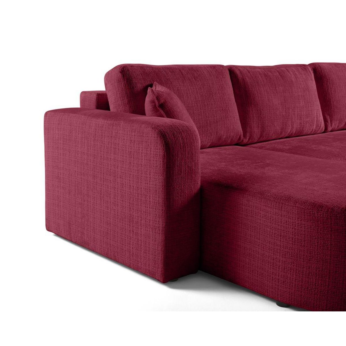 BEST MOBILIER Miro - canapé panoramique en u 7 places - convertible avec coffre - en velours texturé