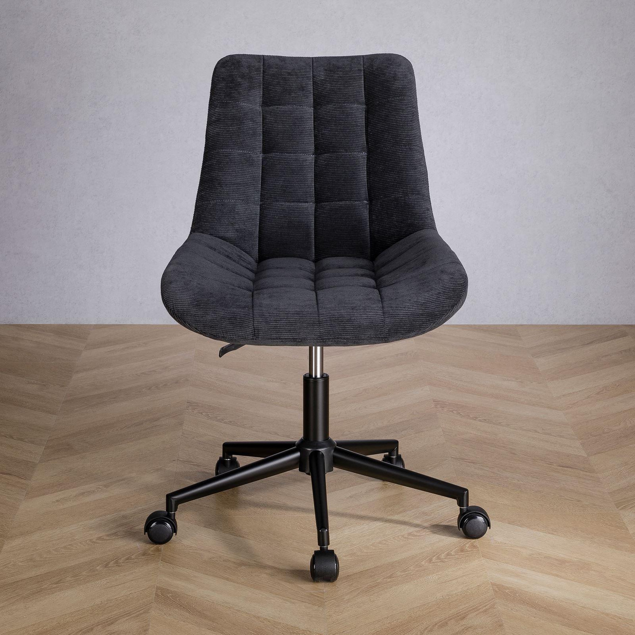 Voir la diapositive 3 : IDIMEX Chaise de bureau VASILO en velours côtelé