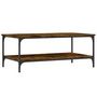 Voir la diapositive 2 : VIDAXL Table basse chêne fumé 100x55x40 cm bois d ingénierie